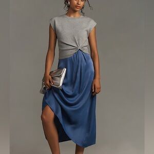 Gemini twofer cap sleeves in blue and grey